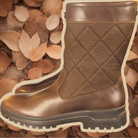 NWT Le Chameau ‘Jameson Mid Quilted Femme Wellington Boots’ in “Caramel” Sz 10.5 - Picture 1 of 16